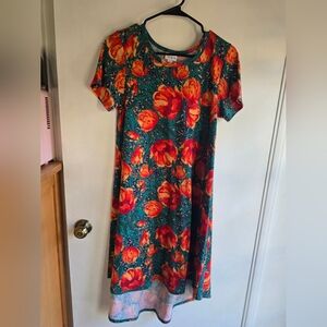 Lularoe floral carly dress with front pocket NWOT xs